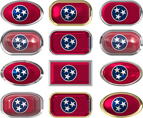 Image showing 12 buttons of the Flag of Tennessee