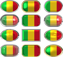 Image showing twelve buttons of the Flag of Mali