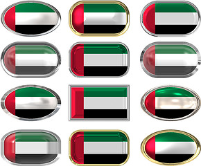 Image showing 12 buttons of the Flag of United Arab Emirates