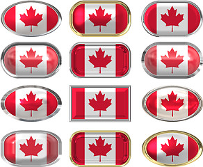 Image showing twelve buttons of the Flag of Canada