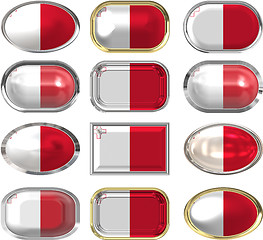 Image showing twelve buttons of the Flag of Malta