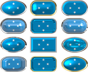 Image showing 12 buttons of the Flag of Micronesia