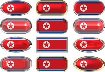 Image showing twelve buttons of the Flag of North Korea