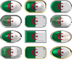 Image showing twelve buttons of the Flag of algeria