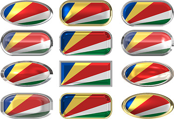 Image showing twelve buttons of the Flag of the Seychelles