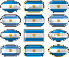 Image showing twelve buttons of the Flag of Argentina