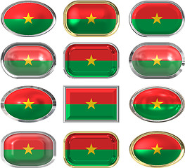 Image showing twelve buttons of the Flag of Burkina Faso