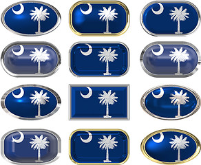 Image showing 12 buttons of the Flag of South Carolina