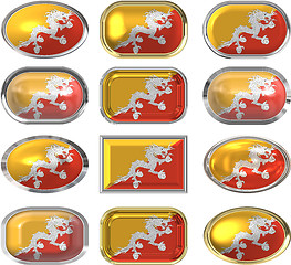 Image showing twelve buttons of the Flag of Bhutan