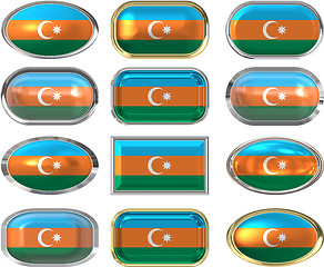 Image showing twelve buttons of the Flag of aZerbaijan