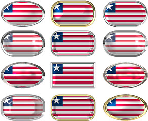 Image showing 12 buttons of the Flag of Liberia