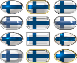 Image showing twelve buttons of the Flag of Finland