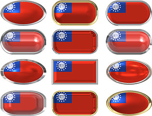 Image showing twelve buttons of the Flag of Myanmar