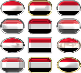 Image showing twelve buttons of the Flag of Yemen
