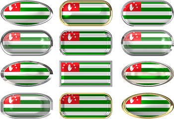 Image showing twelve buttons of the Flag of Abkhazia