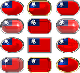 Image showing twelve buttons of the Flag of Republic of China Taiwan