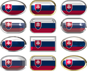 Image showing 12 buttons of the Flag of Slovakia