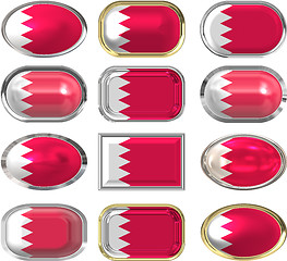 Image showing twelve buttons of the Flag of Bahrain