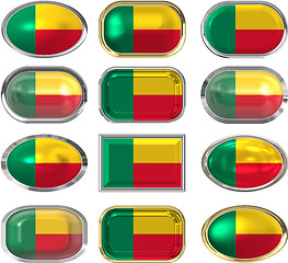 Image showing twelve buttons of the Flag of Benin