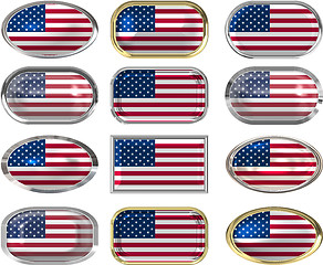 Image showing 12 buttons of the Flag of the United States
