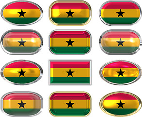 Image showing twelve buttons of the Flag of Ghana