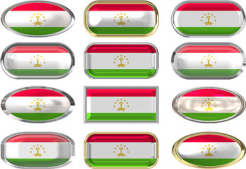 Image showing twelve buttons of the Flag of Tajikistan