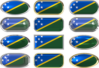 Image showing twelve buttons of the Flag of Solomon Islands