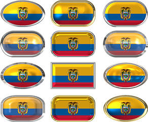 Image showing twelve buttons of the Flag of Ecuador