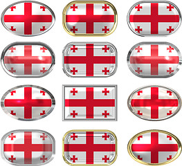 Image showing twelve buttons of the Flag of Georgia