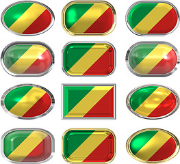 Image showing twelve buttons of the Flag of the Republic of the Congo