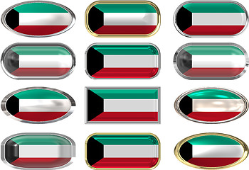 Image showing twelve buttons of the Flag of Kuwait