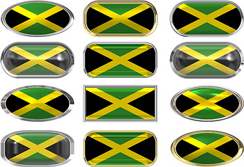 Image showing twelve buttons of the Flag of Jamaica