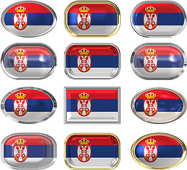 Image showing twelve buttons of the Flag of Serbia