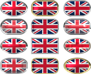 Image showing 12 buttons of the Flag of the United Kingdom