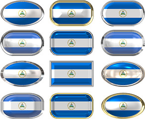 Image showing twelve buttons of the Flag of Nicaragua