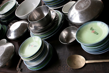 Image showing Bowls and plates