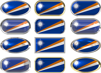 Image showing twelve buttons of the Flag of Marshall Islands