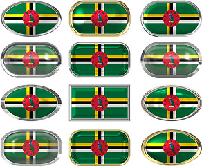 Image showing twelve buttons of the Flag of Dominica