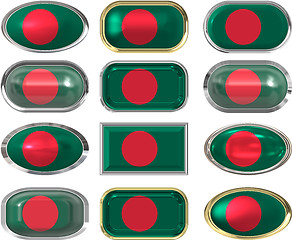 Image showing twelve buttons of the Flag of Bangladesh