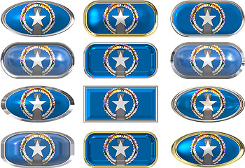 Image showing twelve buttons of the Flag of Northern Mariana Islands