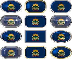 Image showing 12 buttons of the Flag of vermont