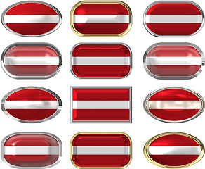 Image showing 12 buttons of the Flag of Latvia