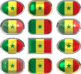 Image showing twelve buttons of the Flag of Senegal