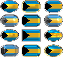 Image showing twelve buttons of the  Flag of Bahamas