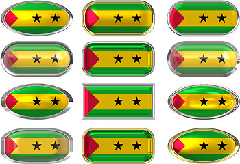 Image showing twelve buttons of the Flag of Sao Tome and Principe