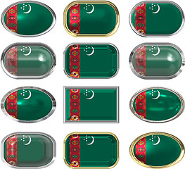 Image showing twelve buttons of the Flag of Turkmenistan