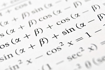 Image showing Algebra formulas close up.