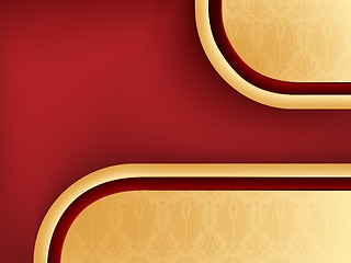 Image showing Damask Seamless Background with Red Copyspace