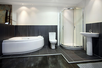 Image showing Black bathroom