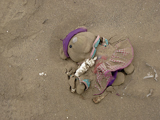 Image showing Soft Toy In The Sand